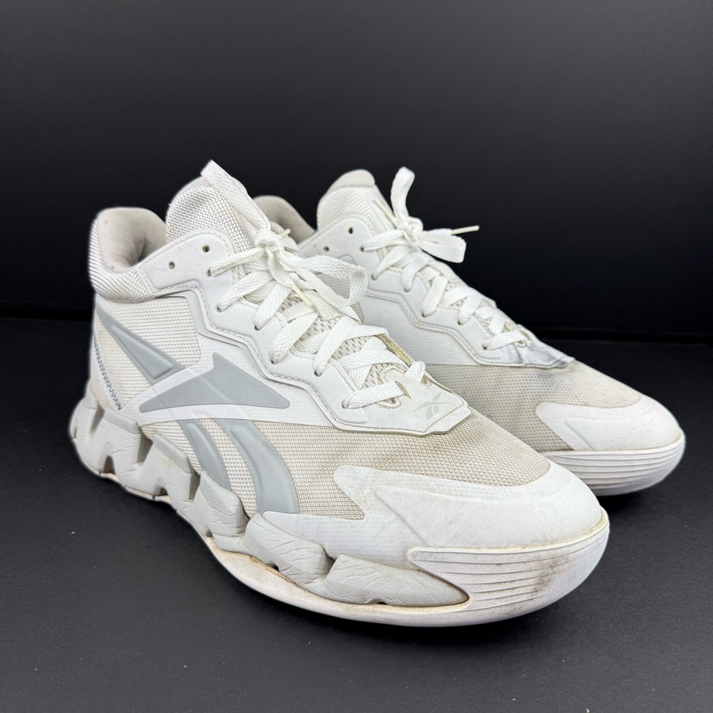 Reebok White Athletic Shoes with Chunky Sole and Mesh Upper